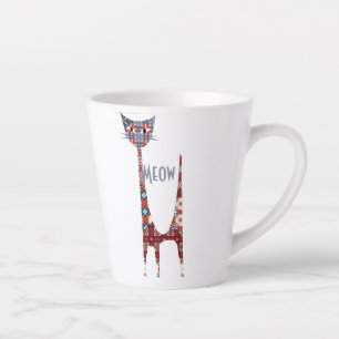 Taza De Café Latte Cat Meoow Latte Mug