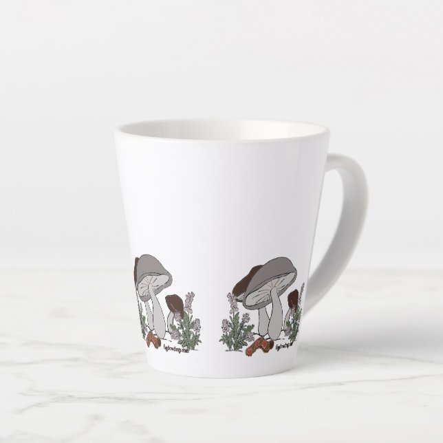 Taza De Café Latte caterpillar mushroom small latte mug (Ángulo derecho)