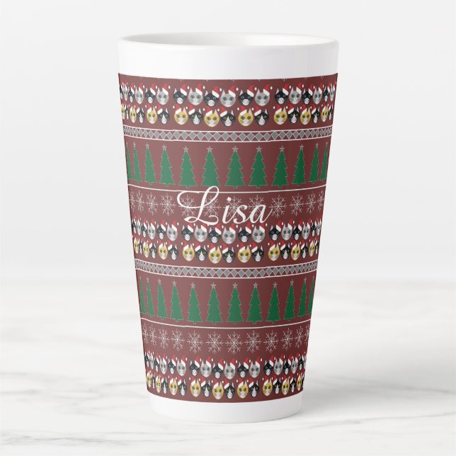 Taza De Café Latte Cats Christmas  (Anverso)