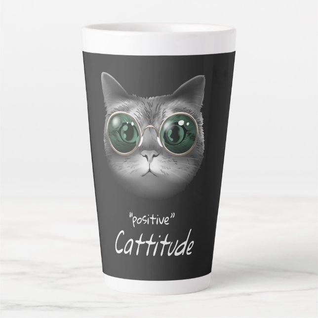 Taza De Café Latte Cattitude Latte Mug (Anverso)