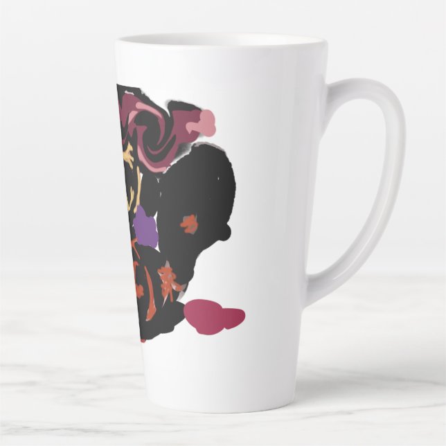 Taza De Café Latte cavalier king Charles spaniel y rosas dulce  (Derecha)
