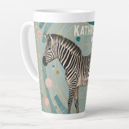 Taza De Café Latte Cebra caprichosa personalizada