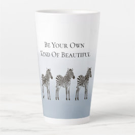 Taza De Café Latte Cebras Azules Negras Sé Tu Propio Tipo de Hermoso