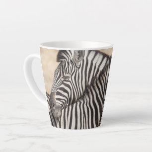 Taza De Café Latte Cebras de Burchell haciendo necking