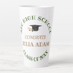 Taza De Café Latte Celebración de Graduación Personalizada de Escuela