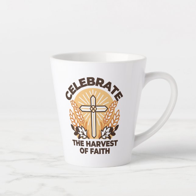Taza De Café Latte Celebración de la cosecha de la fe - Arte Inspirad (Derecha)