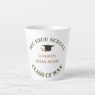 Taza De Café Latte Celebración personalizada de graduación de la escu