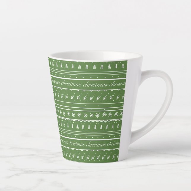 Taza De Café Latte Celebrando a los Navidades (Derecha)