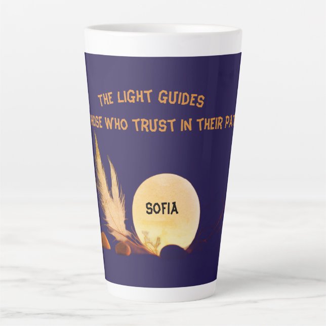 Taza De Café Latte Celestial Devotion 17oz Blue Latte Mug (Anverso)