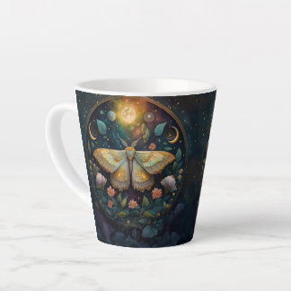 Taza De Café Latte Celestial Moth and Moon Phases – Enchanted Night