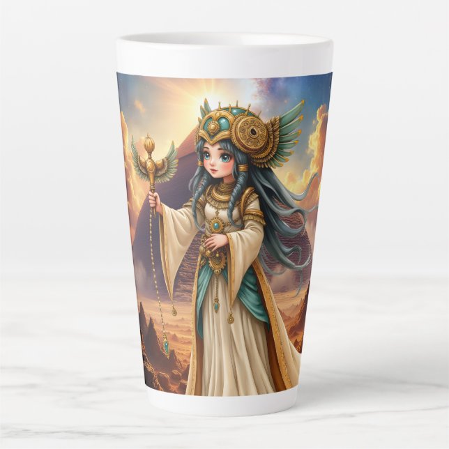 Taza De Café Latte Celestial Priestess of the Golden Pyramid. (Anverso)