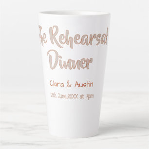 Taza De Café Latte Cena de ensayo la noche anterior simple mínimo m