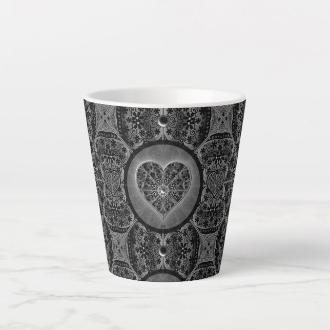 Taza De Café Latte Ceramic Lace Black (Anverso)