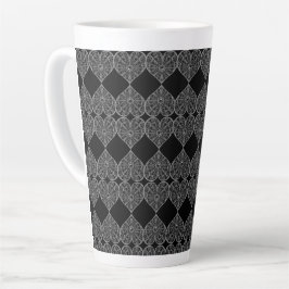 Taza De Café Latte Ceramic Lace Black