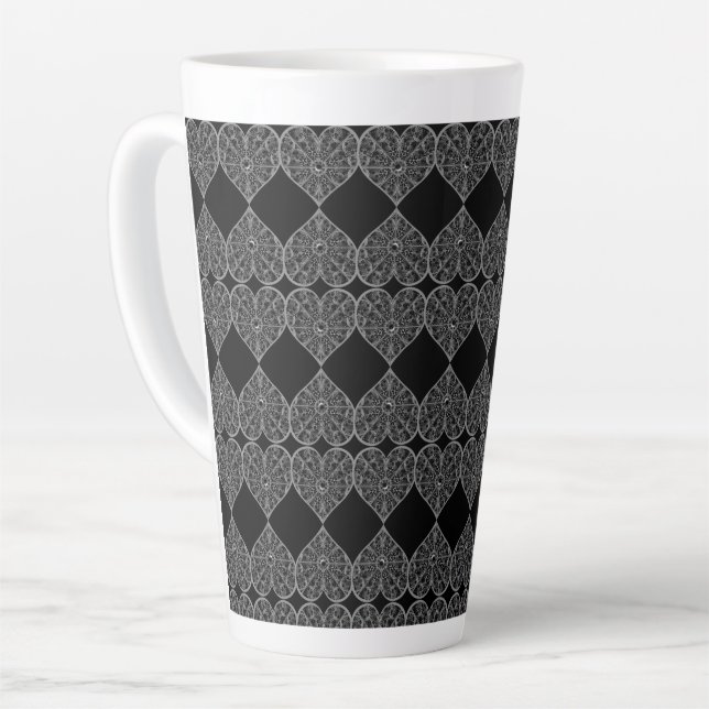 Taza De Café Latte Ceramic Lace Black (Ángulo izquierdo)