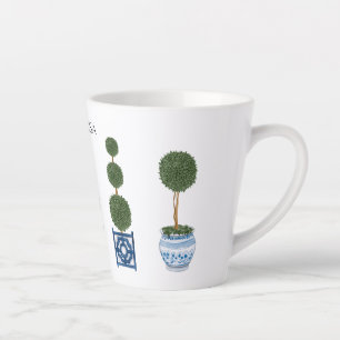 Taza De Café Latte Cerámica del trío del árbol del tocador de Chinois