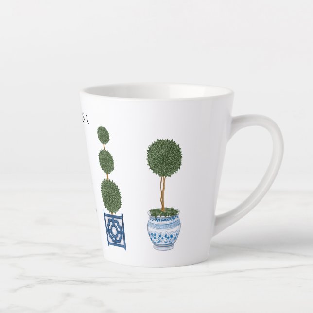 Taza De Café Latte Cerámica del trío del árbol del tocador de Chinois (Derecha)