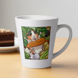 Taza De Café Latte Cerdo guineano 100% Personalizado de zanahoria veg