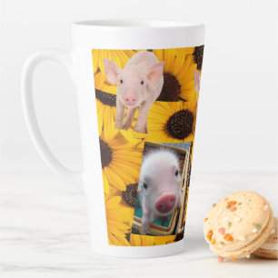 Taza De Café Latte Cerdos de girasol Latte Mug