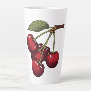 Taza De Café Latte Cerezas Rojas Lindas mamá regaló Cerezas Dulces Br