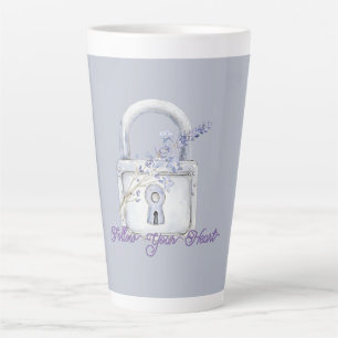 Taza De Café Latte Cerradura de Flores de Lavanda