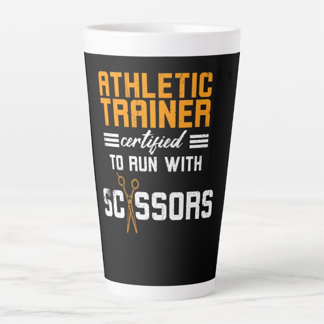 Taza De Café Latte Certificado de entrenador atlético (Anverso)