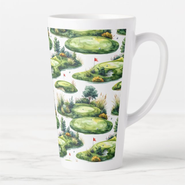 Taza De Café Latte Césped de práctica de golf (Derecha)