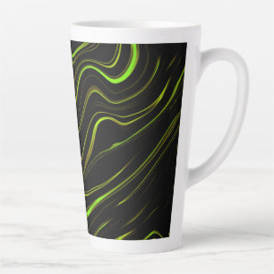 Taza De Café Latte Césped dorado, rastros largos de color verde ondul