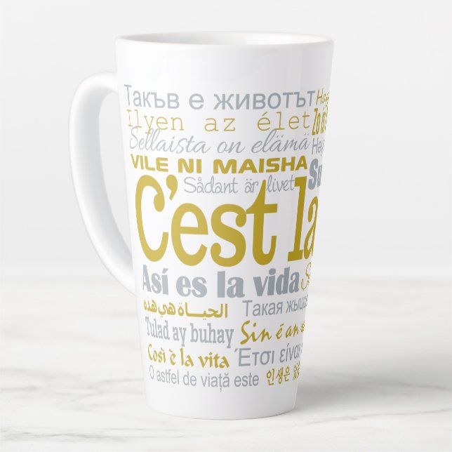 Taza De Café Latte C'est La Vie (Ángulo izquierdo)