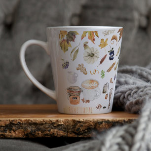 Taza De Café Latte Chai Latte Lover   Monograma Chai Spice Latte Mug