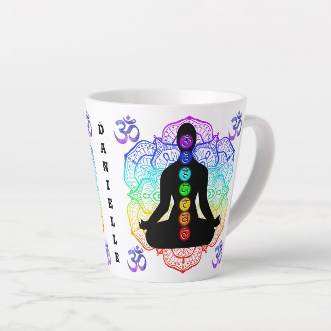 Taza De Café Latte Chakra Ohm Yogi Zen Mug (Ángulo derecho)