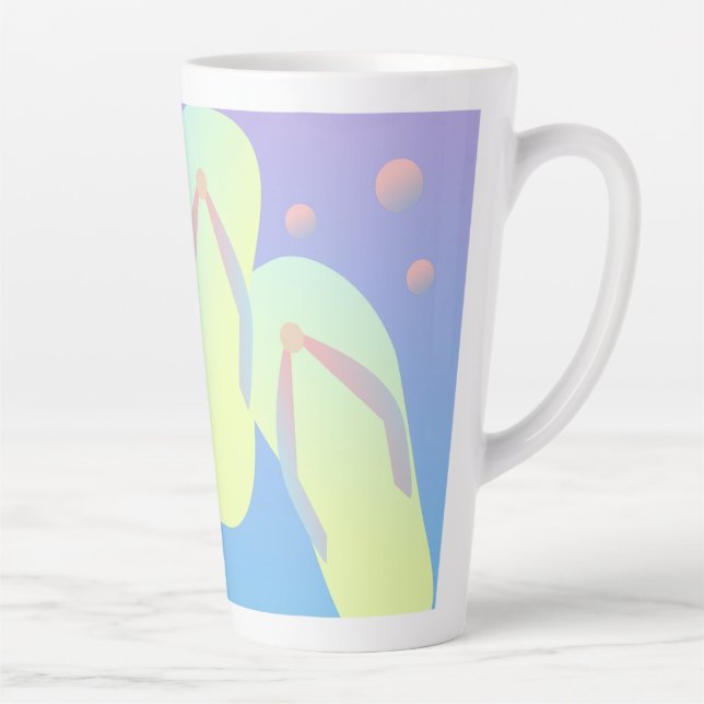 Taza De Café Latte Chancletas Ombre Verano (Derecha)