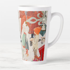 Taza De Café Latte Charming Scandinavian Folk Christmas