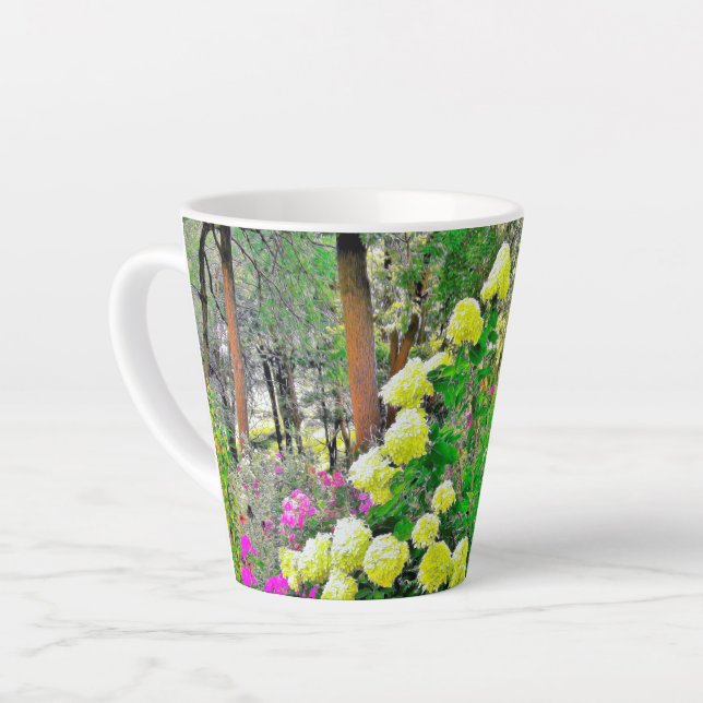 Taza De Café Latte Chartreuse Green Limelight Hydrangea Garden (Ángulo izquierdo)