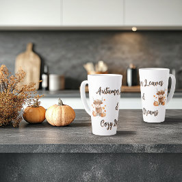 Taza De Café Latte Cheeky Autumn Highland Cow