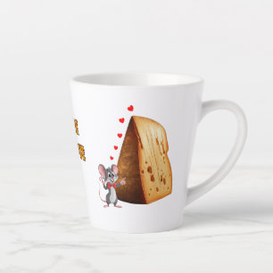 Taza De Café Latte Cheese my Love dice que un ratón Personalizado en