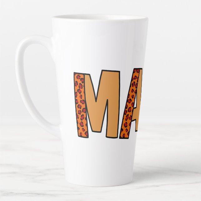Taza De Café Latte Cheetah Print Leopard Mom (Izquierda)