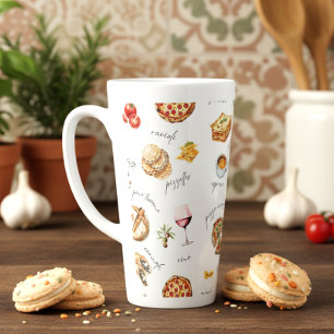 Taza De Café Latte Chef de comida divertida Italia Colorido