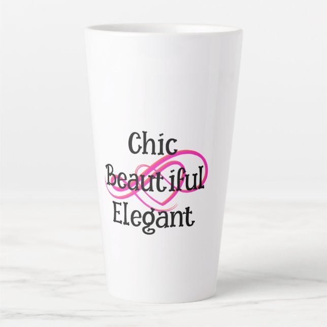 Taza De Café Latte Chic, Beautiful, Elegant Latte Mug (Anverso)