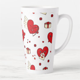 Taza De Café Latte Chic Love-Themed Valentine’s Day Gift Red Heart