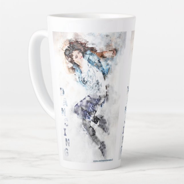 Taza De Café Latte Chica bailando    (Ángulo izquierdo)