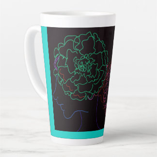 Taza De Café Latte Chica con moños afro de marigold