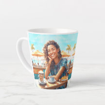 Chica con pausa para café