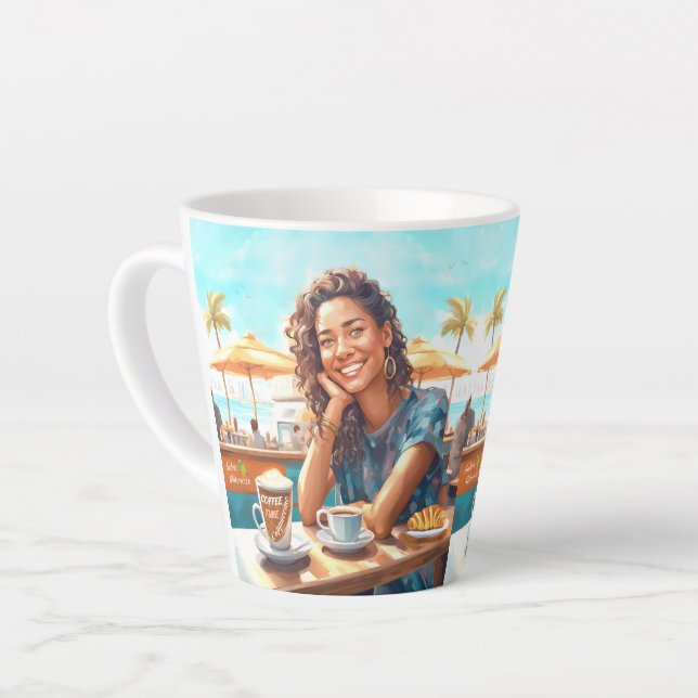 Taza De Café Latte Chica con pausa para café (Ángulo izquierdo)