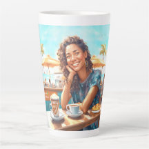 Chica con pausa para café