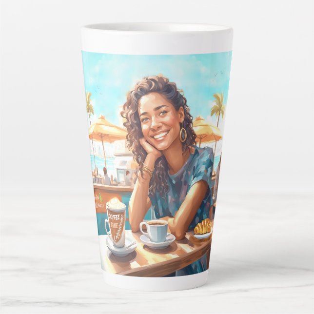 Taza De Café Latte Chica con pausa para café (Anverso)