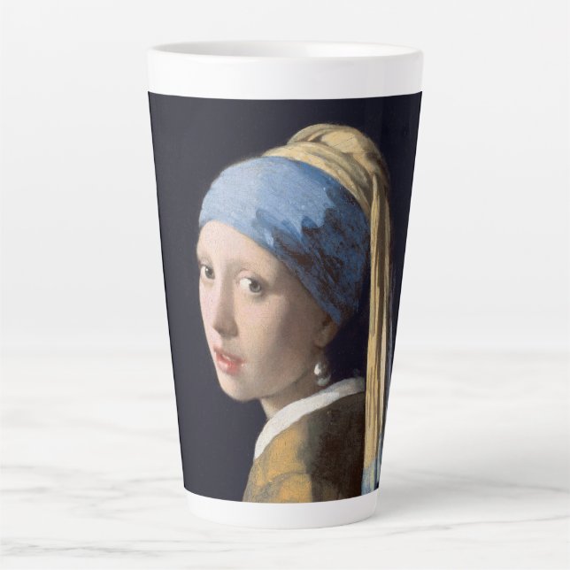 Taza De Café Latte Chica con Pearl Earring-Johannes Vermeer (Anverso)