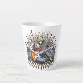 Taza De Café Latte Chica con vibraciones musicales