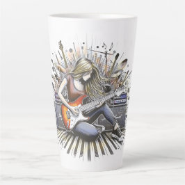 Taza De Café Latte Chica con vibraciones musicales