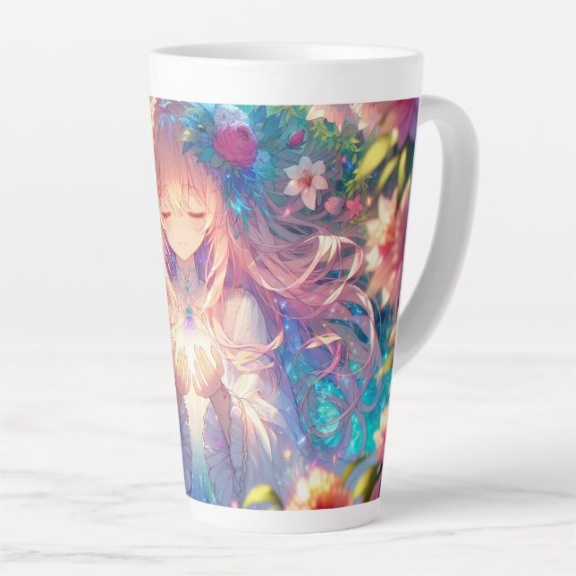 Taza De Café Latte Chica de Anime Étéreo Magico (Ángulo derecho)